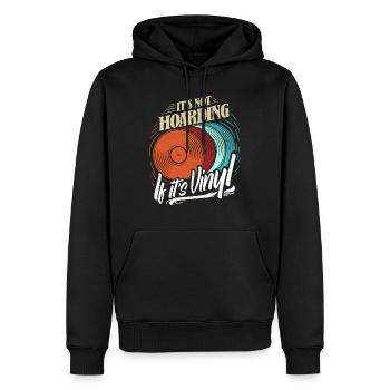 C’est Pas de la garde Si le vinyle est des plaques d’écharpe - Sweat à capuche Premium bio Homme - noir - Devant - Nico (187cm)