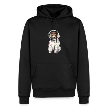 Chien en combinaison spatiale Spatiale Spatiale - Sweat à capuche Premium bio Homme - noir - Devant - Nico (187cm)