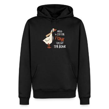 Mess With The Honk You Get Bonk Gans Baseball - Männer Premium Bio Hoodie - Schwarz - Vorne - Nico (187cm)