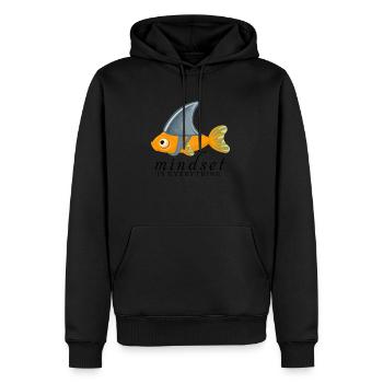 Mindset Is Everything Poisson rouge avec nageoire de requin - Sweat à capuche Premium bio Homme - noir - Devant - Nico (187cm)