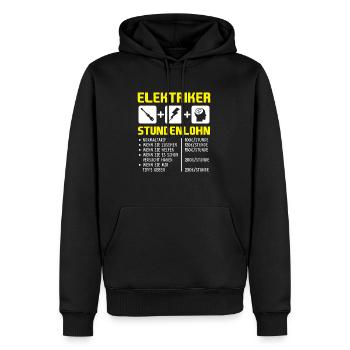 Elektriker Stundenlohn Stundensatz Gehalt Lohn - Männer Premium Bio Hoodie - Schwarz - Vorne - Nico (187cm)