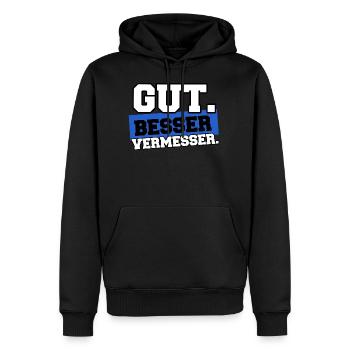 Gut Besser Vermesser Vermessungstechniker Spruch - Männer Premium Bio Hoodie - Schwarz - Vorne - Nico (187cm)