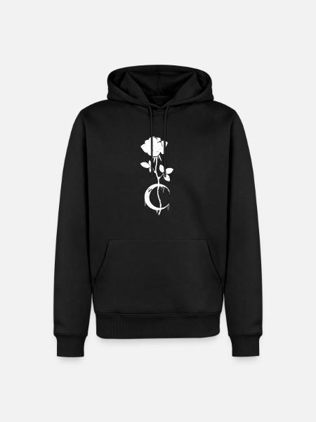 Occult Moon Rose Gothic - Men’s Premium Organic Hoodie - black