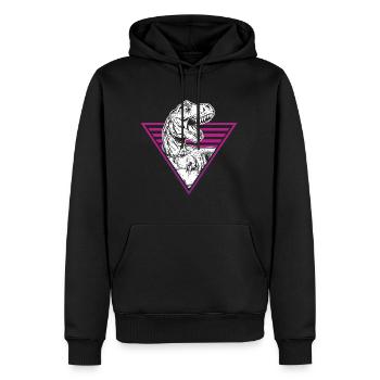 Dinosaurs T Rex Extinct Dinosaurs Vaporwave - Sweat à capuche Premium bio Homme - noir - Devant - Nico (187cm)
