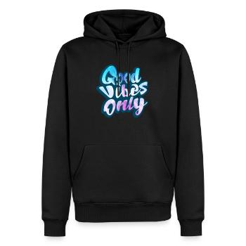 Good Vibe Only Positive Vibe Graffiti Life - Männer Premium Bio Hoodie - Schwarz - Vorne - Nico (187cm)