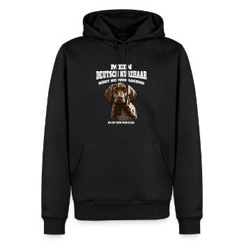 Deutsch Kurzhaar Hört Hervorragend Ist Ihm Nur - Männer Premium Bio Hoodie - Schwarz - Vorne - Nico (187cm)