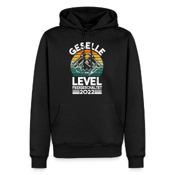 Geselle 2022 Gesellenprüfung Bestanden Level - Männer Premium Bio Hoodie - Schwarz - Vorne - Nico (187cm)