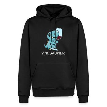 Vinodino Vinosaurier Vinosaurus Rex Wein Vino - Männer Premium Bio Hoodie - Schwarz - Vorne - Nico (187cm)