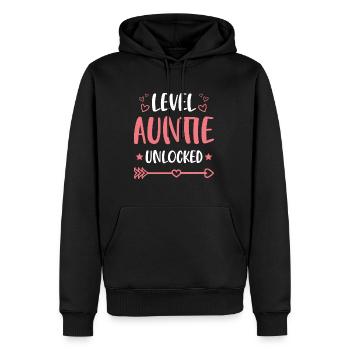 Level Auntie unlocked Design für eine Tante - Männer Premium Bio Hoodie - Schwarz - Vorne - Nico (187cm)