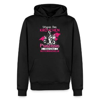 Vergiss Das Krönchen Prinzessin Trägt Motorradhelm - Männer Premium Bio Hoodie - Schwarz - Vorne - Nico (187cm)