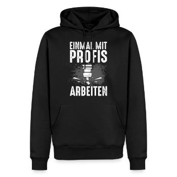 Einmal Mit Profis Arbeiten Fräser Zerspaner - Männer Premium Bio Hoodie - Schwarz - Vorne - Nico (187cm)