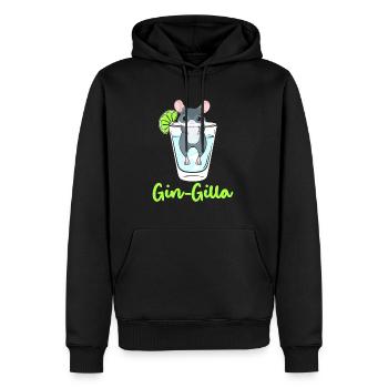 Gin Gilla Chinchilla Gin Pun Chinchilla Lover - Männer Premium Bio Hoodie - Schwarz - Vorne - Nico (187cm)