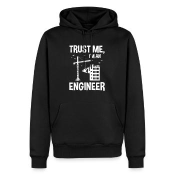 Trust Me I'm An Engineer Engineer Crane Excavator - Men’s Premium Organic Hoodie - black - Front - Nico (187cm)