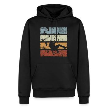 Vintage Kitesurfing - Männer Premium Bio Hoodie - Schwarz - Vorne - Nico (187cm)