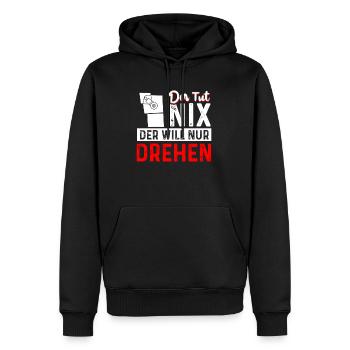 Der Tut Nix Der Will Nur Drehen CNC Dreher - Männer Premium Bio Hoodie - Schwarz - Vorne - Nico (187cm)