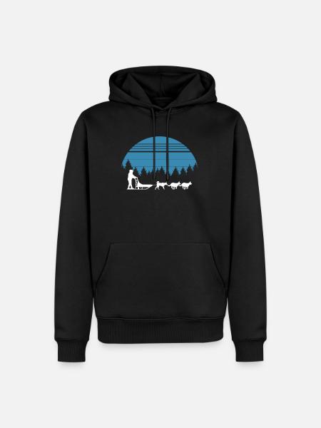 Dogsled course de traîneau à chiens - Sweat à capuche Premium bio Homme - noir
