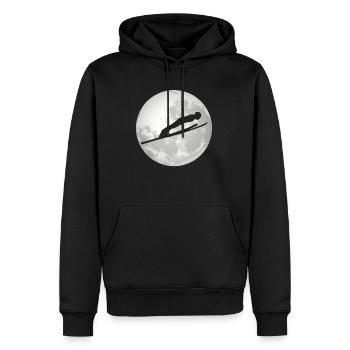 Skispringer Mond Geschenk - Männer Premium Bio Hoodie - Schwarz - Vorne - Nico (187cm)