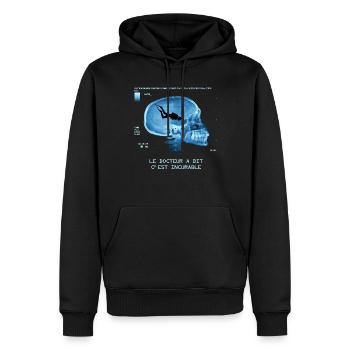 Le docteur a dit c'est incurable plongée t-shirt - Sweat à capuche Premium bio Homme - noir - Devant - Nico (187cm)
