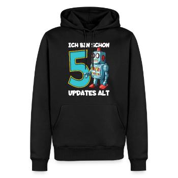 5 Jahre Roboter Jungen 5. Geburtstag - Männer Premium Bio Hoodie - Schwarz - Vorne - Nico (187cm)