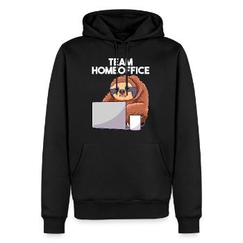 Team Home Office Sloth Home Office Ordinateur portable - Sweat à capuche Premium bio Homme - noir - Devant - Nico (187cm)
