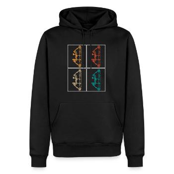 Arc-en-ciel vintage retro arc-en-ciel - Sweat à capuche Premium bio Homme - noir - Devant - Nico (187cm)