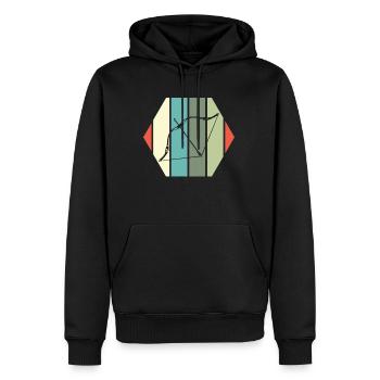Arc-en-ciel vintage retro arc-en-ciel - Sweat à capuche Premium bio Homme - noir - Devant - Nico (187cm)