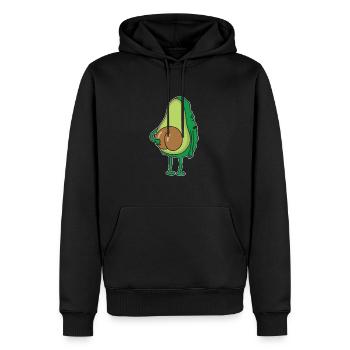 Graines d’avocat Cul Végétalien Avocat Fesses - Sweat à capuche Premium bio Homme - noir - Devant - Nico (187cm)