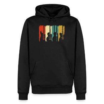 Retro Gitarren Musiker Gitarristen E-Gitarre - Männer Premium Bio Hoodie - Schwarz - Vorne - Nico (187cm)