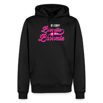 Every Blondie needs a Brownie Tussi Girly Partner - Männer Premium Bio Hoodie - Schwarz - Vorne - Nico (187cm)