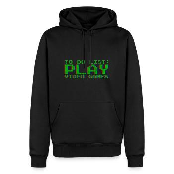 Liste de choses à faire Jouer à des jeux vidéo 3 - Sweat à capuche Premium bio Homme - noir - Devant - Nico (187cm)