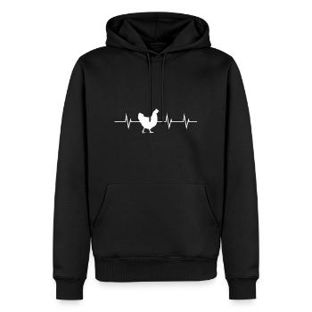 battement de cœur d’un poulet - Sweat à capuche Premium bio Homme - noir - Devant - Nico (187cm)