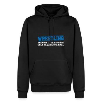Lutte Autres sports ne nécessitent qu’une balle 4 - Sweat à capuche Premium bio Homme - noir - Devant - Nico (187cm)