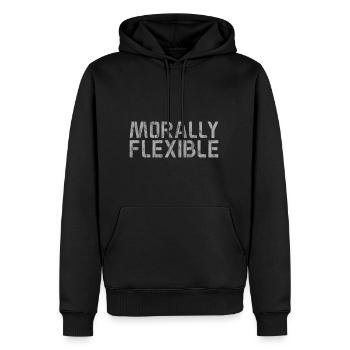 Morally Flexible 3 - Männer Premium Bio Hoodie - Schwarz - Vorne - Nico (187cm)