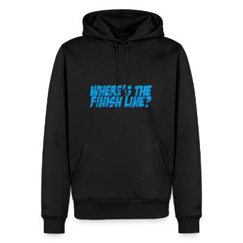 Où est la ligne d’arrivée - Sweat à capuche Premium bio Homme - noir - Devant - Nico (187cm)
