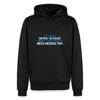 History - Because Math Teachers Need Heroes Too 4 - Männer Premium Bio Hoodie - Schwarz - Vorne - Nico (187cm)