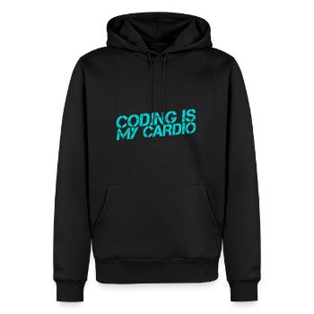 Coding Is My Cardio 3 - Männer Premium Bio Hoodie - Schwarz - Vorne - Nico (187cm)