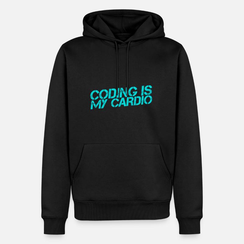 Coding Is My Cardio 3 - Men’s Premium Organic Hoodie - black