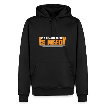 My Co-worker Is Needy 8 - Men’s Premium Organic Hoodie - black - Front - Nico (187cm)
