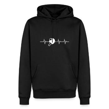 battement de cœur du tennis de table - Sweat à capuche Premium bio Homme - noir - Devant - Nico (187cm)
