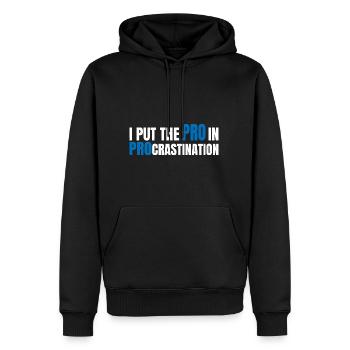 I Put The Pro In Procrastination 15 - Männer Premium Bio Hoodie - Schwarz - Vorne - Nico (187cm)