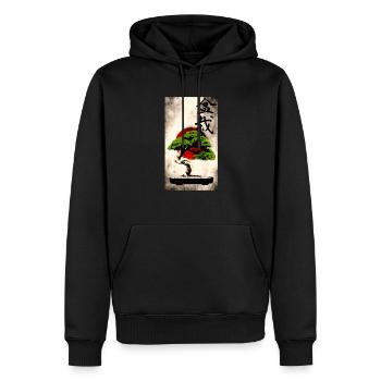 Bonsai against Japanese flag Art Print - Men’s Premium Organic Hoodie - black - Front - Nico (187cm)