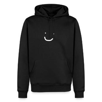 Smiley Gesicht - Männer Premium Bio Hoodie - Schwarz - Vorne - Nico (187cm)