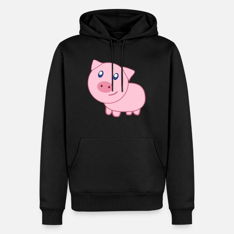 Ferkel - Männer Premium Bio Hoodie - Schwarz