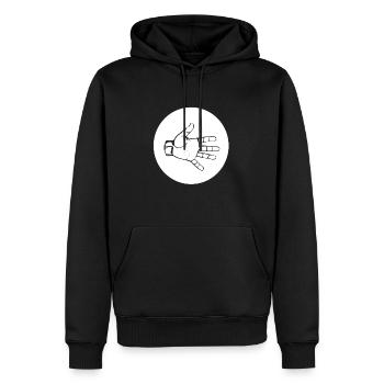 PAPIER (s) - Sweat à capuche Premium bio Homme - noir - Devant - Nico (187cm)