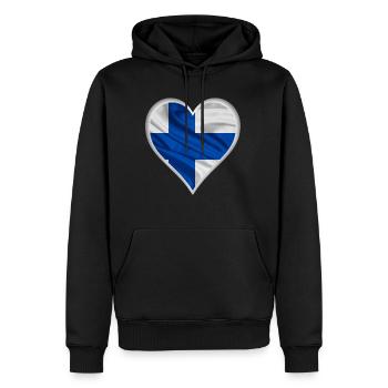 Finnland Herz Design - Männer Premium Bio Hoodie - Schwarz - Vorne - Nico (187cm)