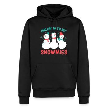 Weihnachten Mit meinen Freunden abhängen chillen - Männer Premium Bio Hoodie - Schwarz - Vorne - Nico (187cm)