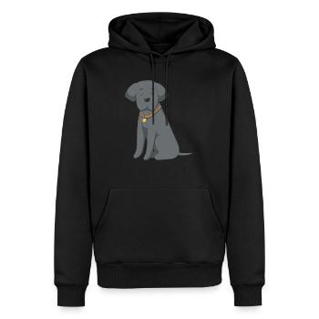 Dog - Männer Premium Bio Hoodie - Schwarz - Vorne - Nico (187cm)