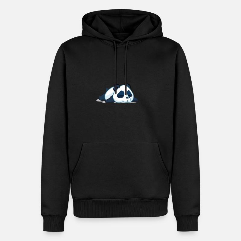 Panda, der schläft - Männer Premium Bio Hoodie - Schwarz