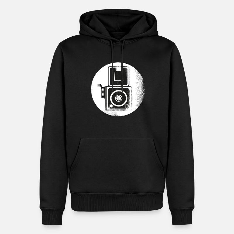 Kamera Stencil schwarz Geschenk - Männer Premium Bio Hoodie - Schwarz