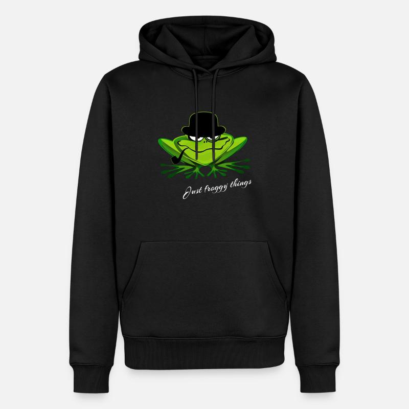 Frosch - Männer Premium Bio Hoodie - Schwarz
